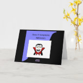 Carte de voeux horizontale d'Halloween Vamptastic (Fleur jaune)