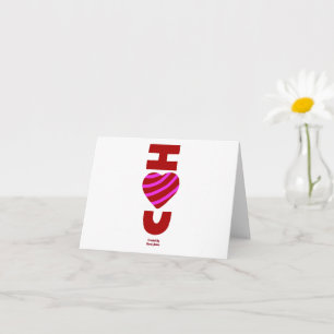 Carte de vœux horizontale petite Je t'aime