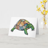 Carte de voeux horizontale Tortoise (Fleur jaune)