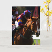 Carte de voeux Horse Racing (Fleur jaune)