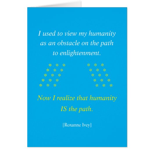 Carte de vœux Humanité est le chemin (Devant)