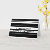 Carte de voeux Humbug Stripe 'Happy Birthday' (Fleur jaune)