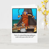 Carte de vœux humoristique "Couple qui travaille" (Fleur jaune)