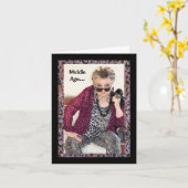 Carte de voeux humoristique d'anniversaire du Moye (Fleur jaune)