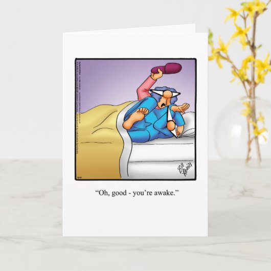 Carte de vœux humoristique d'anniversaire pour lui (Fleur jaune)