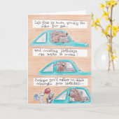 Carte de voeux humoristique de joyeux anniversaire (Fleur jaune)