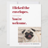 Carte de vœux humoristique pour les fêtes avec un (Devant)