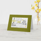 Carte de voeux humoristique Seagulls & Monkey Blan (Fleur jaune)