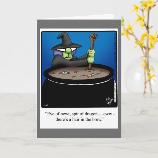 Carte de voeux Humour Halloween (Fleur jaune)