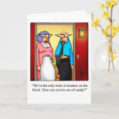 Carte de voeux Humour Halloween pour Halloween (Fleur jaune)