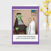 Carte de voeux Humour Halloween pour Halloween (Fleur jaune)