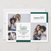 Carte de voeux Hunter Green Trois-Photos Joyeuses (Devant)