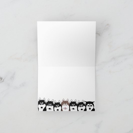 Carte de voeux Huskies (Intérieur)