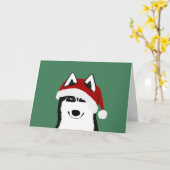 Carte de vœux Husky (Fleur jaune)
