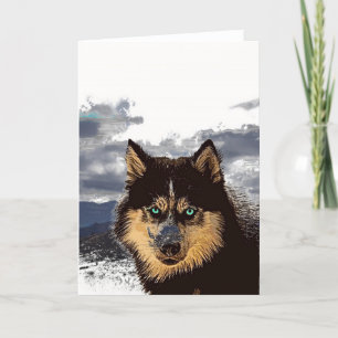 Carte de vœux Husky sibérien