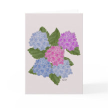 Carte de vœux Hydrangea aquarelle