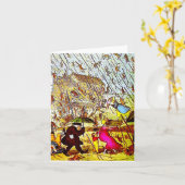 Carte de voeux Hyperbole Plug Chats et Chiens (Fleur jaune)