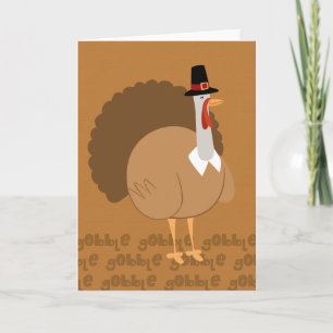 Carte de voeux idiote de thanksgiving de pèlerin
