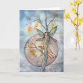 Carte de vœux Illuminations Fée (Fleur jaune)