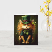Carte de vœux illustration de chat irlandais Lepre (Fleur jaune)
