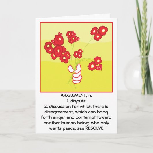 Carte de voeux "I'M SORRY" (Devant)