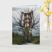 Carte de voeux imaginaire fairy sorcière (Fleur jaune)