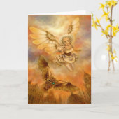 Carte de voeux Imaginaire Steampunk Angel (Fleur jaune)