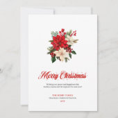Carte de vœux imprimable de fleurs de Noël tendanc (Devant)