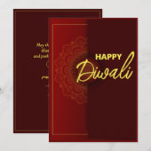 Carte de voeux Indian Diwali (Devant / Derrière)