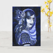 Carte de voeux Indigo (Fleur jaune)