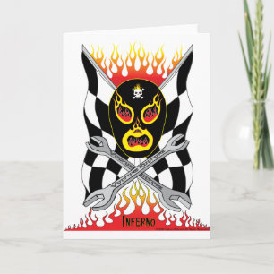 Carte de voeux Inferno Luchador Mexicaine Wrestler