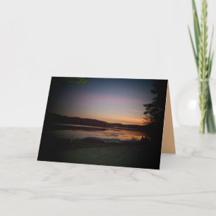 Carte de voeux inspirante - Design du lac Sunset