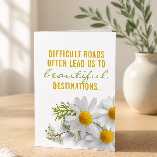 Carte de vœux Inspirante pour Routes Difficiles