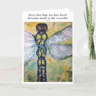 Carte de voeux Inspiration Rumi Citation Dragonfly