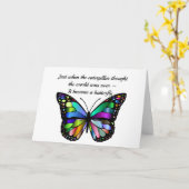 Carte de voeux Inspirational Quote - Papillon (Fleur jaune)