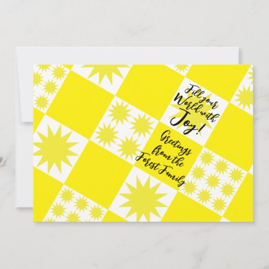 Carte de vœux interactive avec globe terrestre uni (Dos)