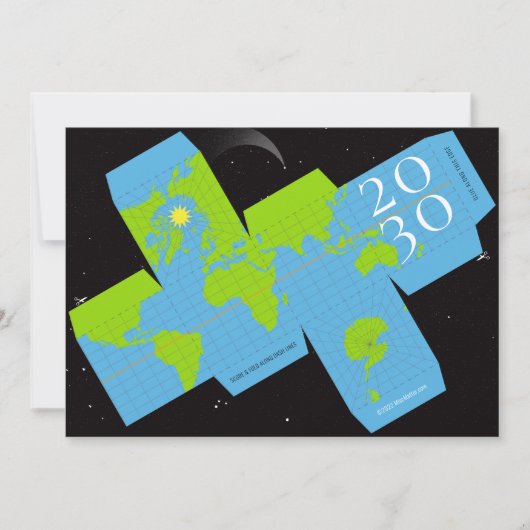 Carte de vœux interactive Globe terrestre unique (Devant)