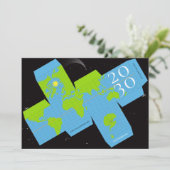 Carte de vœux interactive Globe terrestre unique (Debout devant)