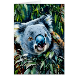 Carte de voeux intérieure Koala Blank