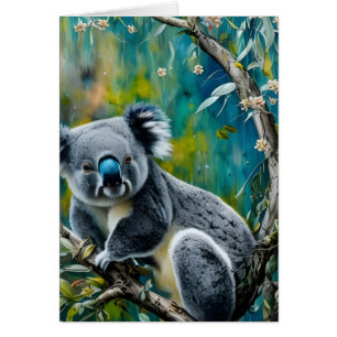 Carte de voeux intérieure Koala Blank