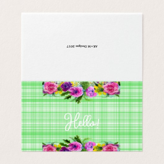 Carte de voeux intérieure verte (Outside Unfolded)