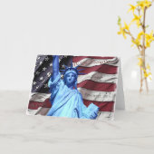 Carte de voeux / Invitation Drapeau & Statue de la (Fleur jaune)