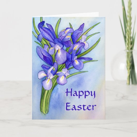 Carte de voeux Iris Bouquet "Happy Easter" (Devant)