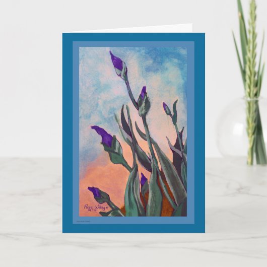 Carte de voeux Iris Buds personnalisable (Devant)