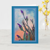 Carte de voeux Iris Buds personnalisable (Fleur jaune)