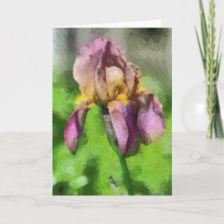 Carte de voeux Iris Peint Violet