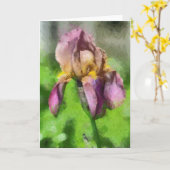 Carte de voeux Iris Peint Violet (Fleur jaune)