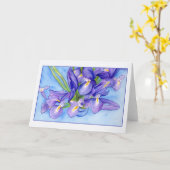 Carte de voeux Iris Vase (Fleur jaune)