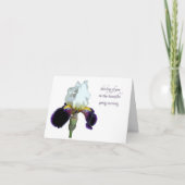 Carte de vœux Iris violet et blanc (Devant)