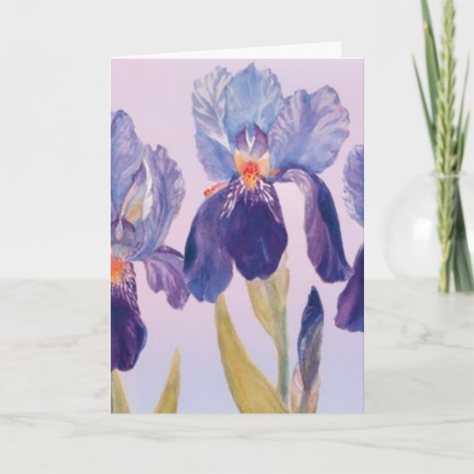 Carte de voeux Iris Watercolor avec enveloppe (Devant)